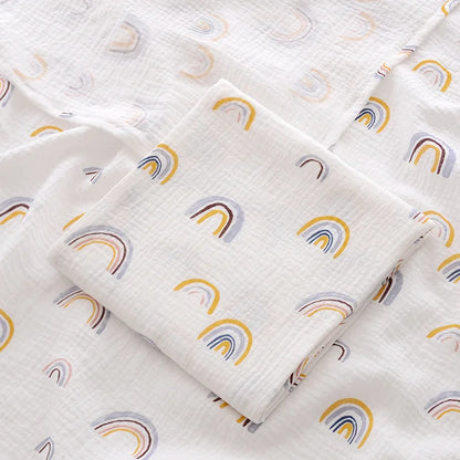 100x100cm Cotton Muslin Baby Swaddle Blanket – Newborn Bath Towel & Bedding