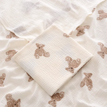 100x100cm Cotton Muslin Baby Swaddle Blanket – Newborn Bath Towel & Bedding