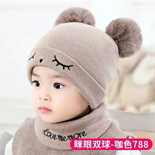 0-12 Months Baby Knitted Hat & Scarf Set – Warm for Autumn & Winter