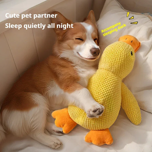 Plush Duck Dog Toy – Bite Resistant Chew Toy with Squeaker for Teeth Cleaning & Stress Relief