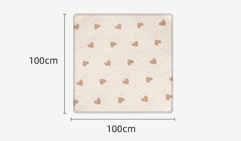 100x100cm Cotton Muslin Baby Swaddle Blanket – Newborn Bath Towel & Bedding