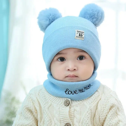 0-12 Months Baby Knitted Hat & Scarf Set – Warm for Autumn & Winter