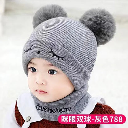 0-12 Months Baby Knitted Hat & Scarf Set – Warm for Autumn & Winter