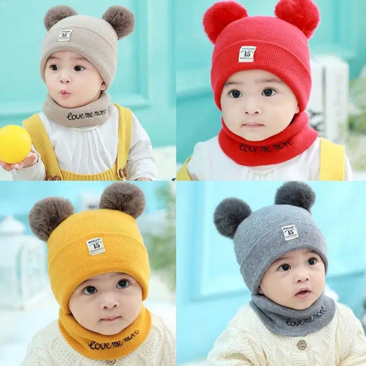 0-12 Months Baby Knitted Hat & Scarf Set – Warm for Autumn & Winter
