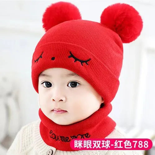 0-12 Months Baby Knitted Hat & Scarf Set – Warm for Autumn & Winter