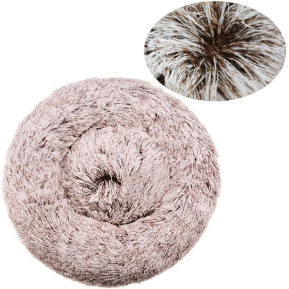 Round Plush Pet Bed – Super Soft Winter Dog & Cat Bed (40–90cm)