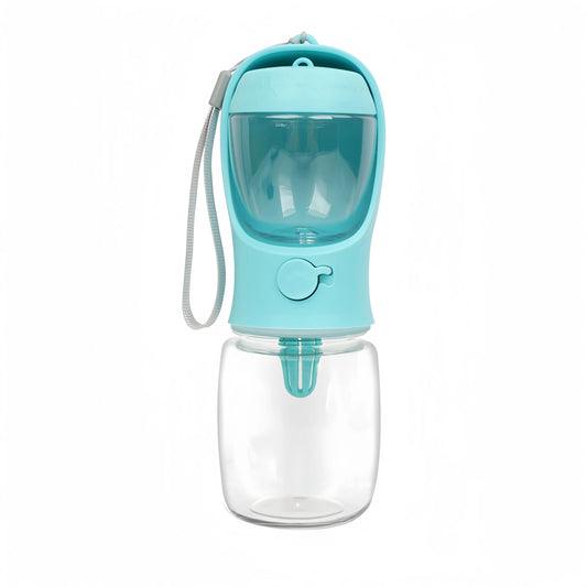 Portable Pet Water Bottle with Food Storage – Travel Feeder for Dogs & Cats