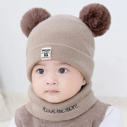 0-12 Months Baby Knitted Hat & Scarf Set – Warm for Autumn & Winter