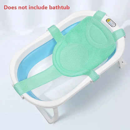 Adjustable Baby Bath Net Mat – Cross-Shaped Non-Slip Bathtub Pillow & Seat Cushion
