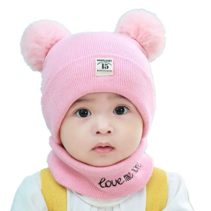 0-12 Months Baby Knitted Hat & Scarf Set – Warm for Autumn & Winter