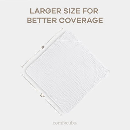 100% Muslin Cotton Baby Hooded Bath Towel