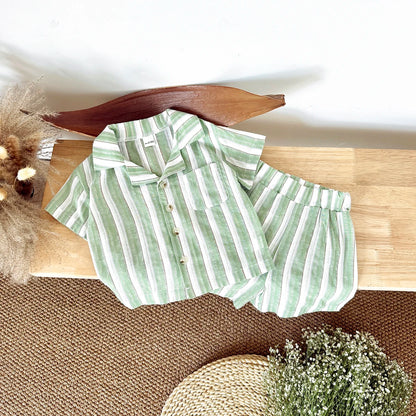 Newborn Baby Boy/Girl Summer Outfit Up Shirt & Shorts Set