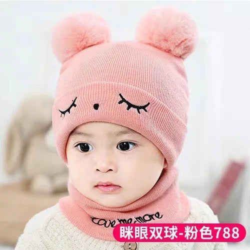 0-12 Months Baby Knitted Hat & Scarf Set – Warm for Autumn & Winter