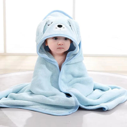 Cartoon Animal Baby Hooded Bath Towel – Soft, Warm Newborn & Toddler Wrap