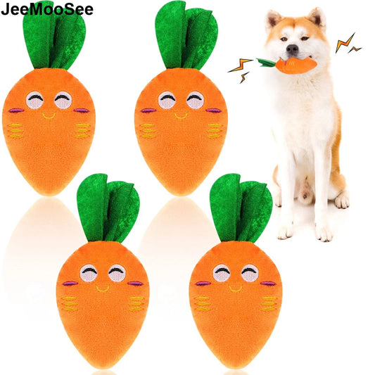 Squeaky Carrot Plush Dog Toy – Soft Chew Toy for Small & Medium Dogs